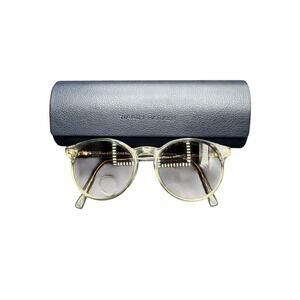 Warby Parker Renton Crystal Clear Round Eyeglasses Frames Case
